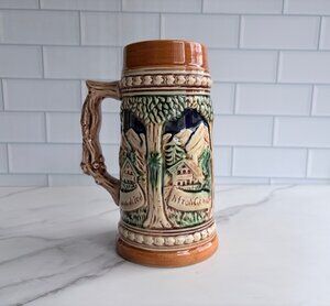 Vintage 1960s Lidded Beer Stein Made in Japan Cabincore Bar Decor